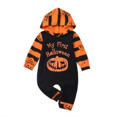 

US Stock Boy Newborn Baby Hooded Halloween Romper Bodysuit Outfit Clothes Set