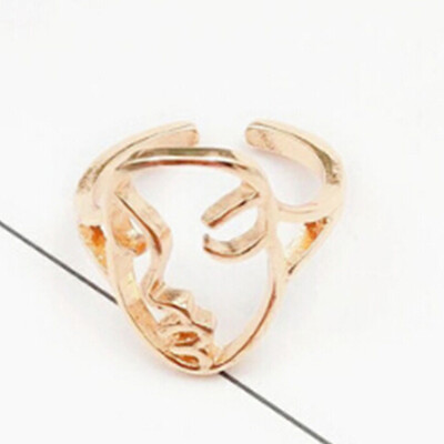 

1PC Fashion Concise Human Face Abstract Contour Smiling Face Ring Jewelry Wholesale