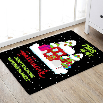 

Siaonvr Christmas Carpet Kitchen Doorway Bathroom Floor Carpet Floor Mat Print 50x80cm
