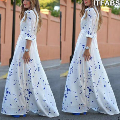 

Women Summer Boho Long Maxi Dress Evening Cocktail Party Beach Dresses Sundress