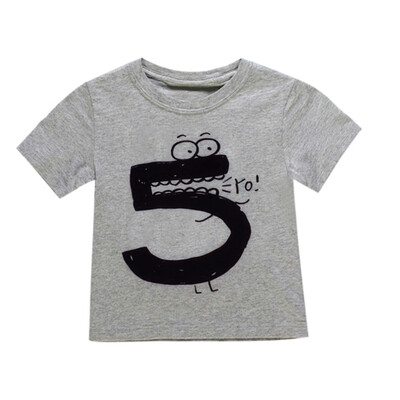 

Newborn Baby Kids Boy Girl Number Cartoon Short Sleeve T-shirt Tee Tops Clothes