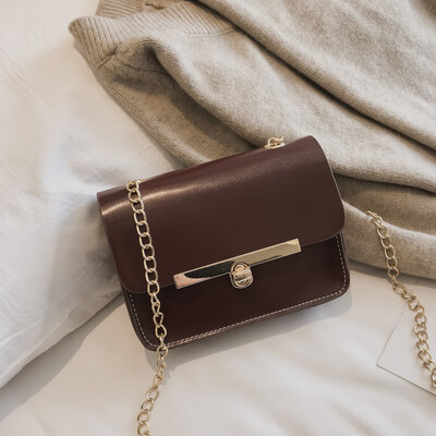 

Messenger bag female 2018 new wave Korean version of the simple retro chain small square bag wild casual shoulder bag handbag