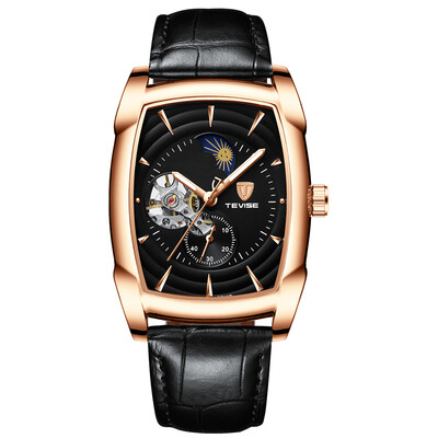 

TEVISE T802D Business Men Automatic Mechanical Watch Fashion Casual Leather Strap Male Wristwatch