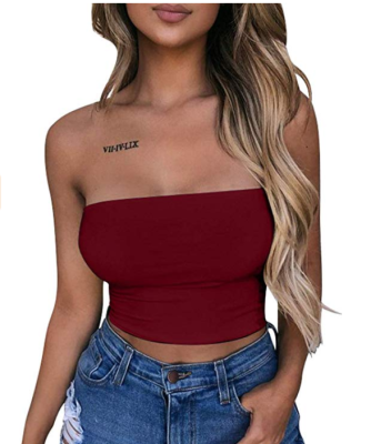 

Women Sexy Striped Crop Top Bustier Tube Crop Tank Top Cami Tops Vest Blouse