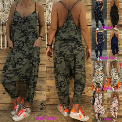 

Women&39s Casual Loose Camouflage Jumpsuit Dungarees Playsuit Trousers Overalls