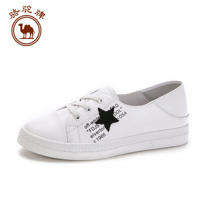 

Camel brand white shoes women casual comfortable flat leather comfortable breathable W91504520 black 40250 yards