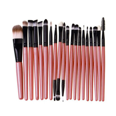 

Gobestart 20 Pcs Wooden handle Makeup Brush Set tools Make-up Toiletry Kit Wool Make Up Brush Set