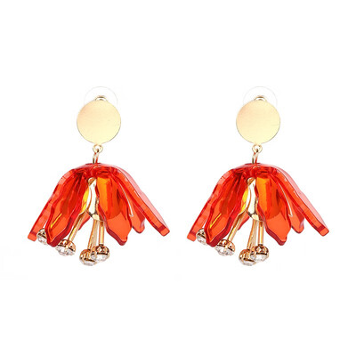 

JURAN Big Hanging Earing Summer 2018 Women Leaf Crystal Jewelry Dangle Flower Acrylic Bridal Large Statement Earring F1205-1