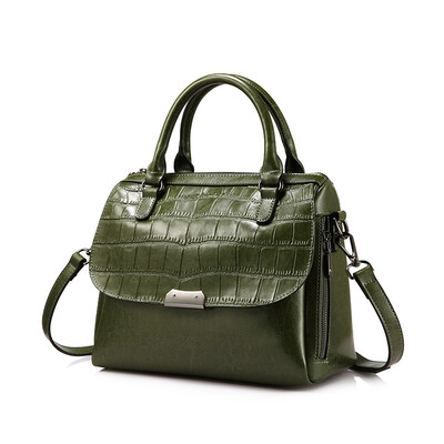 

REALER women handbag split leather tote bag ladies shoulder messenger bags female alligator prints top-handle bag small purse