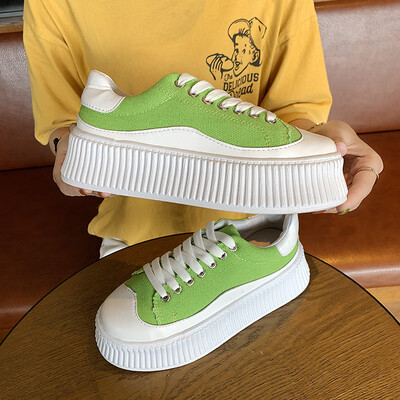 

Muffin thick sole small white shoes womens summer single shoes Korean version of studentsleisure to increase the tide of wom