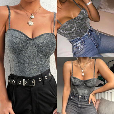 

Women Girl Sleeveless Short Romper Jumpsuit Bodysuit Stretch Leotard Tops Blouse