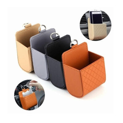 

Universal Car Mobile Phone Bag DEDC PU Leather Car Auto Outlet Air Vent Trash Case Mobile Phone Holder Bag Pouch Hot sale