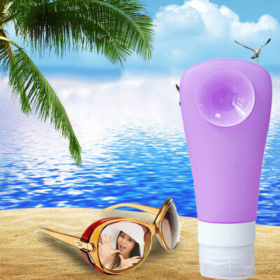 

〖Follure〗Travel Packing Silicone Press Bottles Set Lotion Shampoo Bath Container Blue