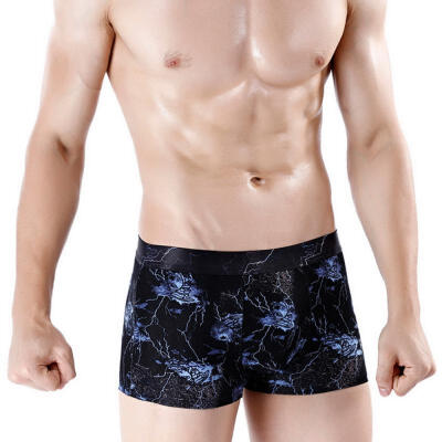 

Mens Comfort Cotton Boxer Briefs Quick-Drying Breathable Underwear With Pouch