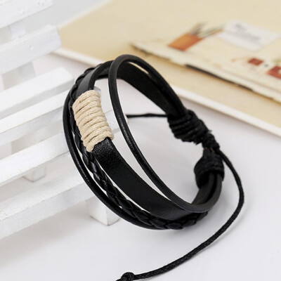 

Braided Leather Bracelets & Bangles Multilevel Leather Bracelets Men 2018 Male Bracelets Bangles Jewelry Boyfriend Best Gift