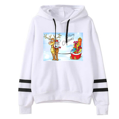 

Tailored Women Christmas Print Hooded Long Sleeves Sweatshirt Hooded Pullover Tops Shirt