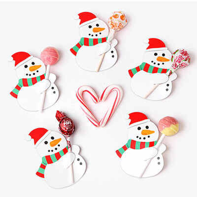 

Toponeto 100x Santa Claus Penguin Lollipop Christmas Card Lolly Sugar-Loaf Xmas Party Toy