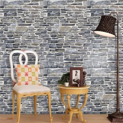 

Gobestart 3D Wall Paper Brick Stone Effect Self-adhesive Wall Sticker Room Decor