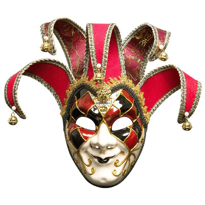 

Venice Italy Antique Mask Party Cosplay Mask Halloween Fancy Masquerade Mask 5 Bells Red Blue Excellent Masks