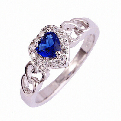 

Beautiful Ring Sapphire White Gold Plated Heart Ring Ring For Women