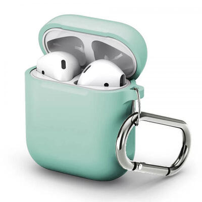 

Protective Silicone Cover For AirPods Charging Case Scratch-proof Shock-proof Case Skin With Carabiner For AirPods 1