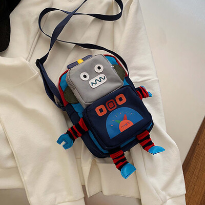 

Tailored Women Fashion Canvas Robot Coin Purse Shoulder Messenger Casual Bags