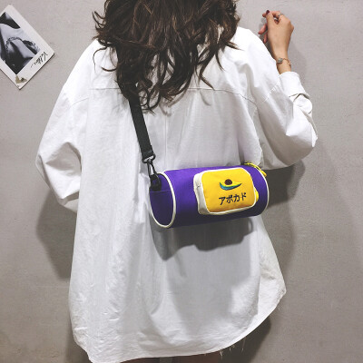 

Mini bag female 2019 new ins net red ocean cylinder bag Korean version of the wild canvas shoulder Messenger bag