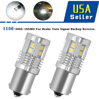 

2 X Pure White 1156 BA15S 18SMD 3030Chip LED Tail Brake Stop Light Bulbs 12V-24V