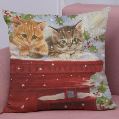 

Gobestart New Christmas Cotton Linen Pillow Case Sofa Cushion Cover Home Decor