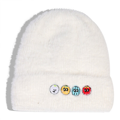 

Womens wool hat autumn&winter knitted hat Korean version plus velvet plus thick hat Japanese small fresh student warm hat