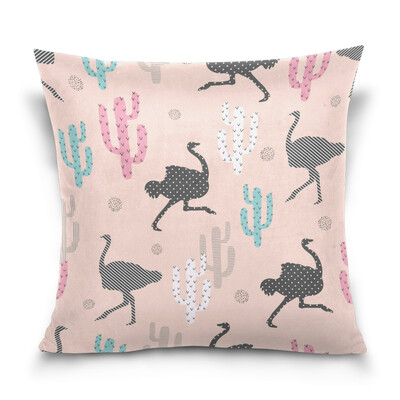 

ALAZA Throw Pillow Cover 16 X 16 inch Christmas Gift Cushion Cover with Birds Printed Pillowcase