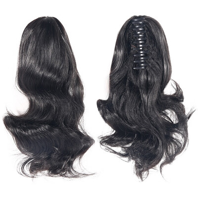 

157" Claw Clip on Ponytail Hair Extension Long Wavy Synthetic Hair Blond Braid Ponytails Hairpiece Fashion Styling