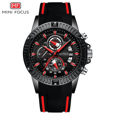 

MINI FOCUS MF0244G Mens 38mm Luxury Quartz Sports Watch With Triple Time Zones
