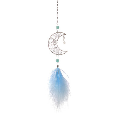 

Gobestart Hollow Star Creative  oon Feather Car Pendant Hand-Wound Car Pendant