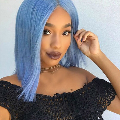 

〖Follure〗Sexy Gradient Purple Party Wigs Short Curly Hair Mixed Colors Synthetic Wig