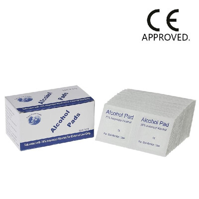 

100PCS Disposal Alcohol Prep Pads Disinfection Medium 2-Ply Alcohol Wipes Swabs CE Approved