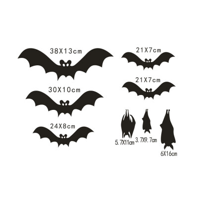 

〖Follure〗Happy Halloween Bats Wall Sticker Window Home Decoration Decal Decor