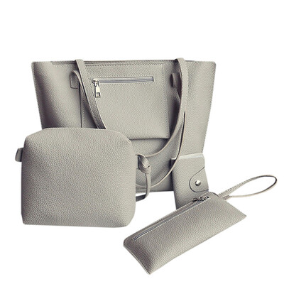 

Tailored 4Pcs Women Leather Shoulder BagCrossbody BagClutch WalletCard Holder Bag