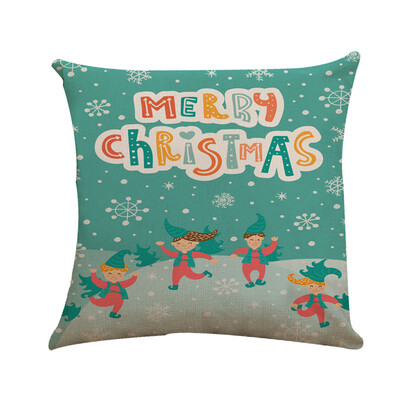 

Tailored Merry Christmas Square Home Car Decor Throw Pillow Case Sofa Waist Cushion Cover