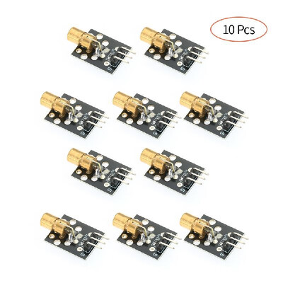 

10pcs Laser Head Sensor Module 5V Laser Tube Laser Diode Laser Dot Diode Copper Head Sensor Module KY-008 Laser Module for Arduino