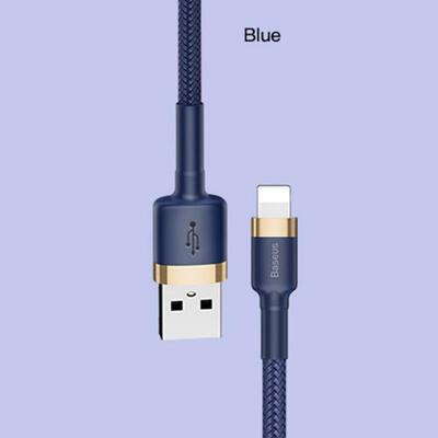 

Baseus 24A Cafule USB Data Cable For Apple IPhones With Gold Shell And Blue Line
