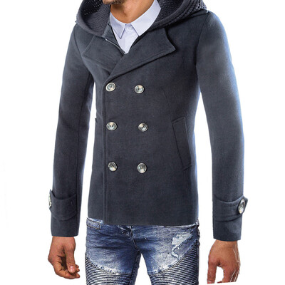 

Gobestart Mens Jacket Warm Winter Trench Long Outwear Button Smart Overcoat Coats