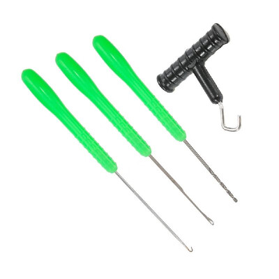 

4 In 1 Fishing Carp Fishing Baiting Rig Tool Set Bait Needle Drill Knot Puller Stringer&Driller