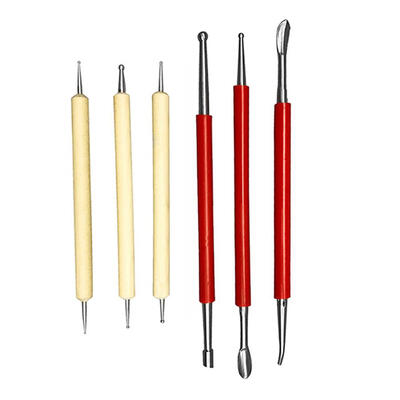 

6pcsset Wood Handle Stainless Steel Pottery Carving Tool Wax Sculpt Shaper