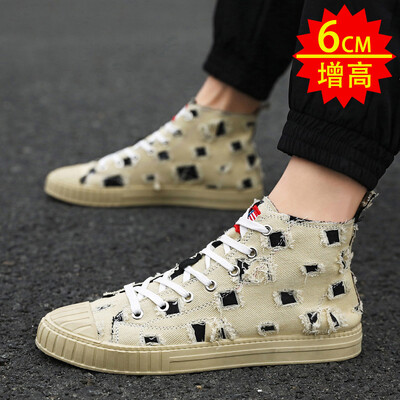 

Mens Shoes in Autumn Fashion High-Up Canvas Board Shoes Leisure Cloth Shoes Korean Summer Fashion Shoes