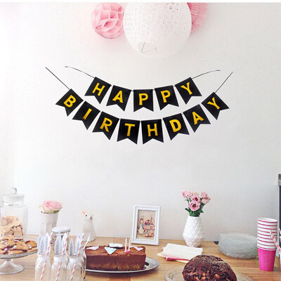 

Toponeto Pastel Perfection Garland Gold Foiled Happy Birthday Bunting Banner Party Decor