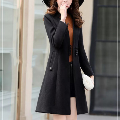 

Tailored Winter Fashion Slim Coat Women Long-sleeved Casual Medium Long Slim Coat