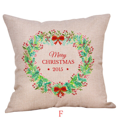 

Tailored Happy Christmas Pillow Cases Linen Sofa Cushion Cover Home Decor Pillow Case