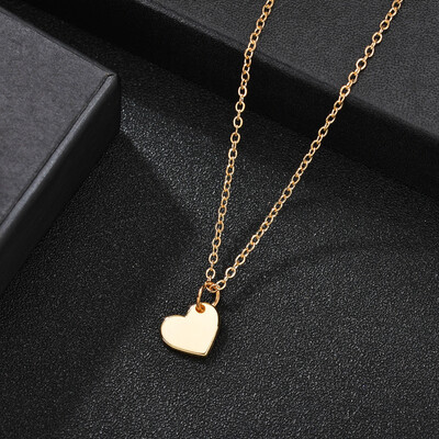 

Minimalism Round Heart Star Hollow Choker Necklace Korean Metal Gold Color Pendant Necklace For Women Fashion Geometric Jewelry