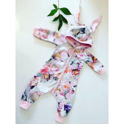 

Newborn Kid Baby Girl Rabbit Long Sleeve Romper Jumpsuit Outfit Clothes 0-18M